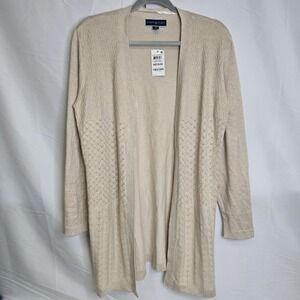 Karen Scott Core Cardigan, Tan, Women's Size‎ Medium, New-flawed